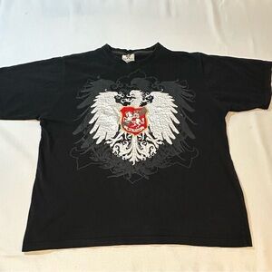 Avirex XXL Black Graphic T Shirt Sky Kings Eagle Crest Y2K Streetwear